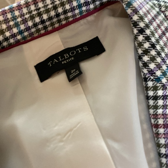 Talbots checked blazer, 1 button front, size 2P - Picture 7 of 7